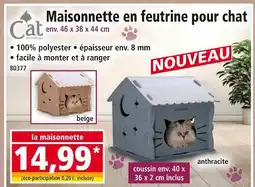Norma Maisonette en feutrine pour chat offre