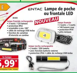 Norma ENTAC Lampe frontale rechargeable offre