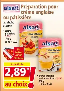 Norma ALSA Préparation pour crème pâtissière offre