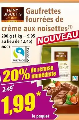 Norma Feiny Biscuits Gaufrettes fourrées de crème aux noisettes offre
