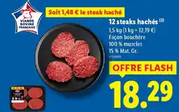 Lidl 12 steaks hachés offre
