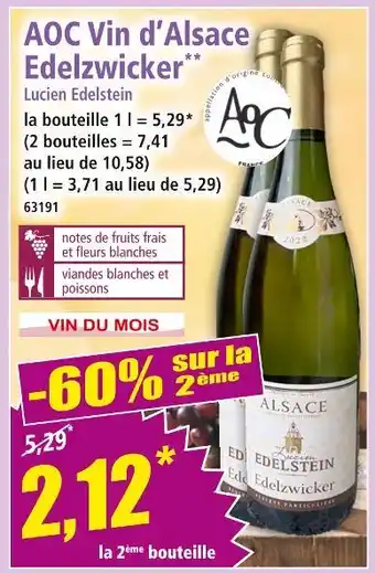 Norma LUCIEN EDELSTEIN AOC Vin d'Alsace Edelzwicker offre
