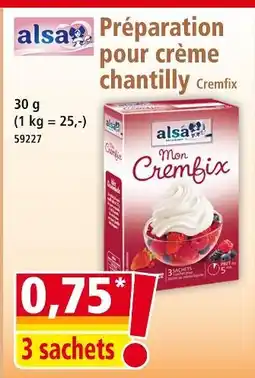 Norma ALSA Préparation pour crème chantilly Cremfix offre