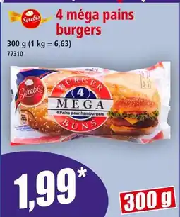 Norma Serebis 4 méga pains burgers offre