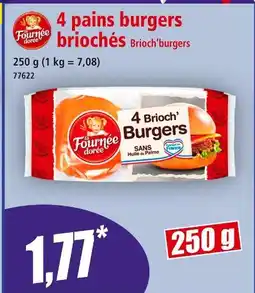 Norma LE FOURNÉE DORÉE 4 pains burgers briochés Brioch’burgers offre