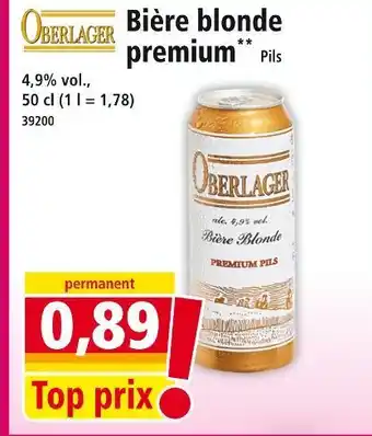 Norma OBERLAGER Bière blonde premium Pils offre
