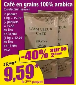 Norma L'AMATEUR CAFE Café en grains 100% arabica offre