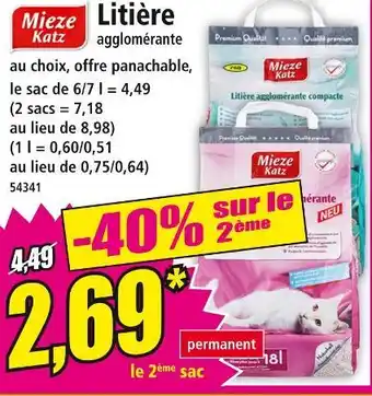 Norma MIEZE KATZ Litière agglomérante offre