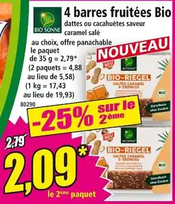 Norma BIO SONNE 4 barres fruitées Bio offre