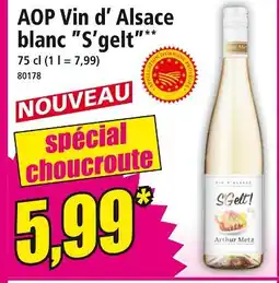 Norma Arthur Metz AOP Vin d'Alsace blanc 'S'gelt' offre