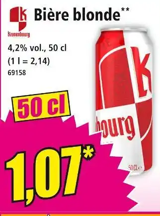 Norma Kronenbourg Bière blonde offre