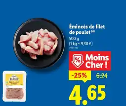 Lidl Émincés de filet de poulet offre