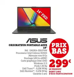 Hyper U ASUS Ordinateur portable 14 FHD offre