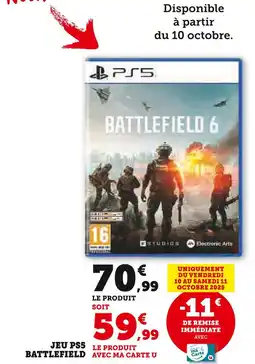 Hyper U Jeu ps5 battlefield offre