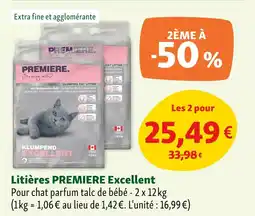 Maxi Zoo PREMIERE Litières Excellent offre