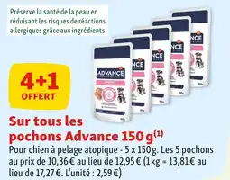 Maxi Zoo Advance 4+1 OFFERT sur tous les pochons Advance 150 g offre