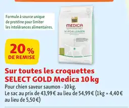 Maxi Zoo SELECT GOLD 20% de remise sur toutes les croquettes SELECT GOLD Medica 10 kg offre