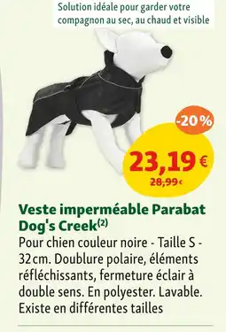 Maxi Zoo Dog's Creek Veste imperméable Parabat offre