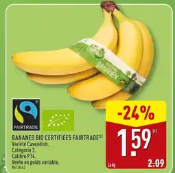 ALDI Bananes bio certifiées fairtrade offre