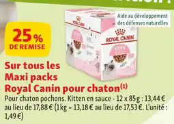 Maxi Zoo Sur tous les maxi packs royal canin pour chaton offre