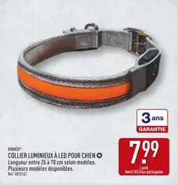 ALDI ROMÉO Collier lumineux à LED pour chien offre