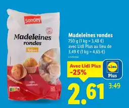 Lidl SONDEY Madeleines rondes offre