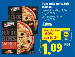 Lidl Trattoria Alfredo Pizza cuite au feu bois saumon offre