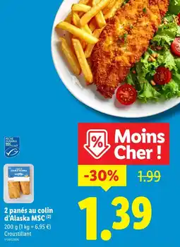 Lidl MSC 2 panés au colin d'Alaska offre