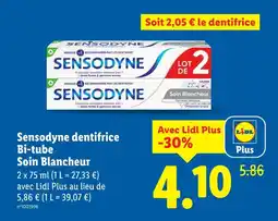 Lidl SENSODYME Dentifrice Bi-tube Soin Blancheur offre