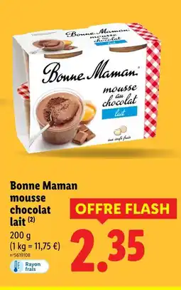 Lidl BONNE MAMAN mousse au chocolat lait offre