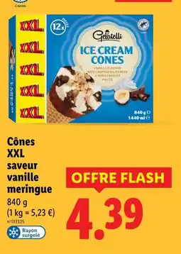 Lidl GELATELLI Cônes XXL saveur vanille meringue offre