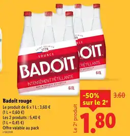 Lidl Badoit Badoit rouge offre
