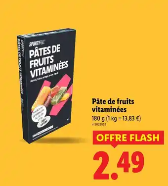 Lidl SPORTYFEEL Pâtes de fruits vitaminées offre