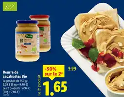 Lidl MARIBEE Beurre de cacahuètes bio offre