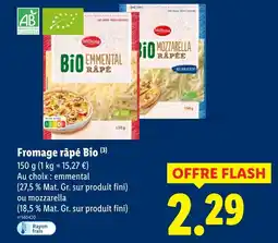 Lidl MILBONA Bio Emmental Râpé offre
