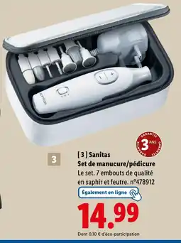 Lidl SANITAS Set de manucure/pédicure offre
