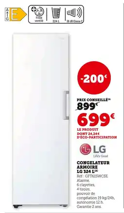 Super U LG Congélateur armoire 324l offre