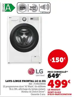 Super U LG Lave-linge frontal 11 kg offre