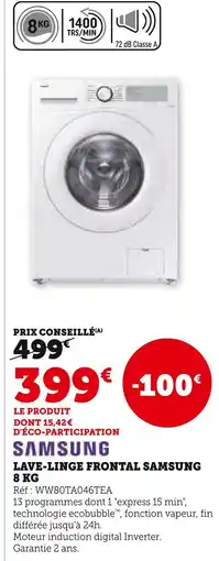 Super U SAMSUNG Lave-linge frontal offre