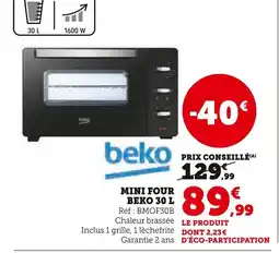 Super U BEKO Mini Four 30 L offre