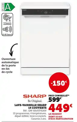 Super U SHARP Lave-vaisselle 14 couverts offre