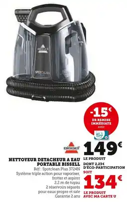 Super U Bissell Nettoyeur Detacheur à Eau Portable offre