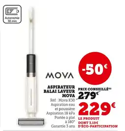 Super U MOVA Aspirateur balai laveur offre