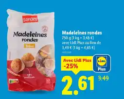 Lidl SODNEY Madeleines rondes offre