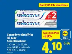 Lidl SENSODYNE dentifrice Bi-tube Soin Blancheur offre