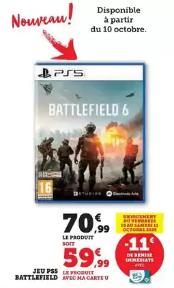 Hyper U Sony - jeu ps5 battlefield offre