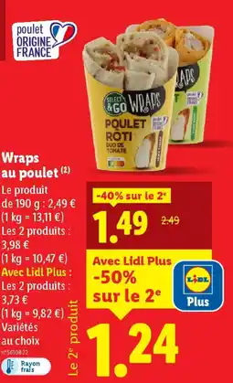Lidl Wraps au poulet offre