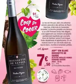 E.Leclerc Vin blanc roussette de savoie alesse vieilles vignes offre