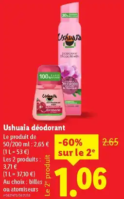 Lidl USHUAIA déodorant offre