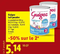 Lidl GUIGOZ Lait poudre offre